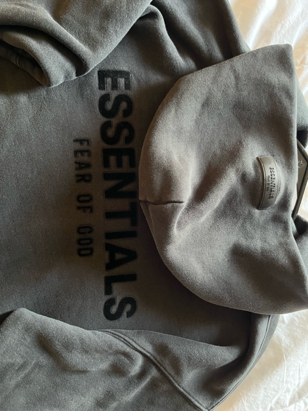 Essentials Hoodie - Charcoal Black Patch Logo